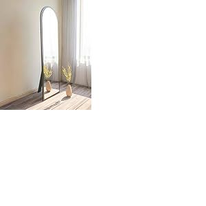 Dmora - Miroir Zaniah, Verre miroit&eacute;, Objet d'ameublement Mural, D&eacute;coration avec Miroir, 50x2h160 cm, Noir