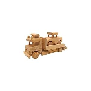 Camion Durable comme Voiture Miniature, Voiture d&eacute;corative comme remorqueur, Camion avec Voiture, Camion &agrave; Bois avec Voiture, d&eacute;panneuse en Bois, L/l/H 28 x 9 x 11 cm.