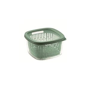 Snips, Boîte de Conservation avec Boite Rangement Frigo Verte, 1,50 L, Grille Intérieure, 17,5 x 17,5 x 10 cm, Made in Italy