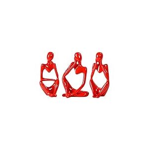 BMLCGJ Statue de penseur dorée - Sculpture d'art Abstrait - Figurines de Collection en résine dorée pour décoration de Maison, Salon, Bureau, étagère - Excellente idée Cadeau (Rouge)