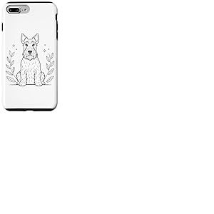 Line Art Scottish Terrier Minimalist Coque pour iPhone 7 Plus/8 Plus