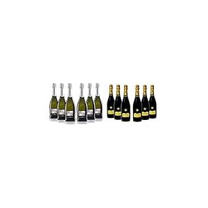 Sant'Orsola Spumante Cuvee Blanc de Blanc Brut Prestige Sec Vin Petillant Italien Set de 6 Bouteilles x 75 cl 4.5 L & Prosecco D.O.C. ExtraDry Sec Vin Petillant Italien Set de 6 Bouteilles x 75 cl