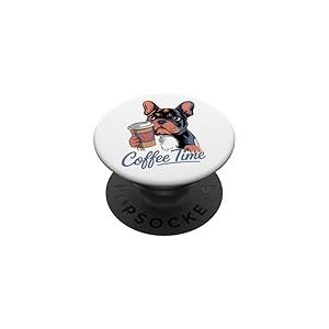 Chien Mignon Bouledogue fran&ccedil;ais caf&eacute; Chiens Chiots Chiots PopSockets PopGrip Adh&eacute;sif