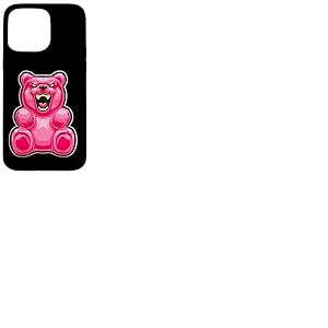 Costume Amusant d'ours en g&eacute;latine Rose Coque pour iPhone 15 Pro Max