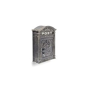 Relaxdays 10020107_490 Boîte aux Lettres Murale Vintage nostalgique Style Ancien en Fonte Aluminium HxlxP 44,5 x 31 x 9,5 cm toît Rond, Bronze