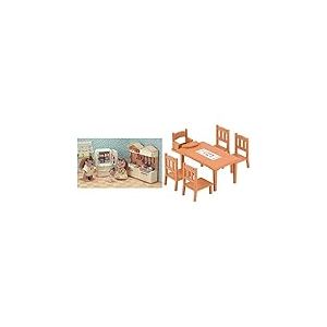 SYLVANIAN FAMILIES - La Ville - La Cuisine Aménagée - 5341 - Meubles et Accessoires Poupée - Mini Poupées & Le Village - La Table de Repas - 4506 - Meubles et Accessoires Poupée - Mini Poupées