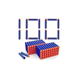 Retoo Fléchettes Nerf Lot de 100 flèches pour Nerf Elite Blasters 7,2 cm pour Pistolet Jouet Bullets Refill Darts Foam Convient pour Nerf N-Strike Recharge pour Enfants munitions Bleu