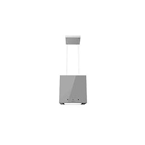 Cecotec Hotte Aspirante 44cm îlot Carré Bolero Flux Cct 448000 Glass Grey A++. Finition Verre Gris, Aspiration 800M3/H, Moteur 210W, 3 Puissances, Filtre Charbon