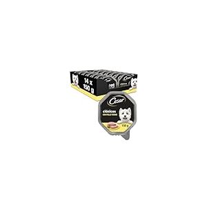 Cesar Nourriture Humide pour Chien Adulte Landragout, 14 Bols, 14 x 150 g – Nourriture pour Chien Humide de qualité supérieure avec Poulet, légumes et Riz Brun