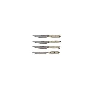 Albert de Thiers - L'IRRESISTIBLE - Set de 4 Couteaux à Steak - Lames Acier Inoxydable Microdentées - Manches Ergonomiques - Design Élégant - Boîte Cadeau Raffinée