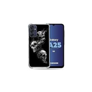 Cokitec Coque Renforcée pour Samsung Galaxy A25 5G Tete de Mort Triple