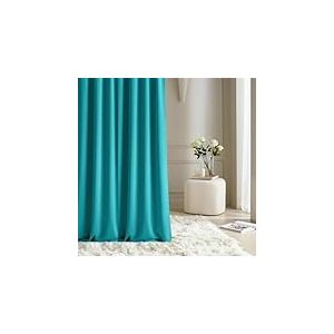 ROOM99 Rideau avec Passe Tringle Aura 140 x 250 cm Largeur x Hauteur, Décoration de Fenêtre, Curtains et Draperies intérieurs pour Salon, Chambre Moderne Lisse Turquoise, 1 pièce