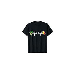 Drapeau Brésil Belgique Brésil Belgique Battement de cœur T-Shirt