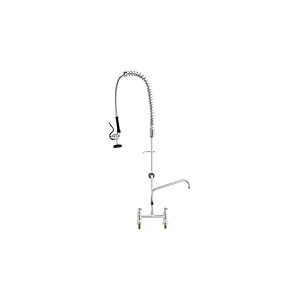 VEVOR Robinet de Cuisine Commercial avec Pulv&eacute;risateur de Pr&eacute;-rin&ccedil;age, Mitigeur avec Douchette Extractible, 1120 mm de Haut, Entraxe 203 mm, Bec Pivotant 305 mm, Montage sur Pont, pour &Eacute;vier Rstaurant