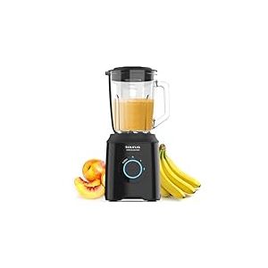 Taurus - Blender Prior Glass 1500W | 2 Vitesses + Turbo | Lames 4 Fils Amovibles | Design Élégant Noir | Sécurité Antidérapante | Sans BPA