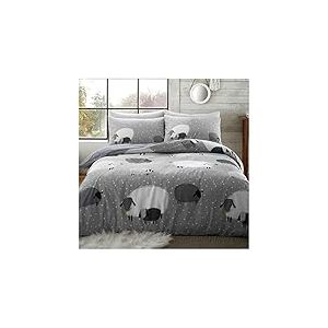 GC GAVENO CAVAILIA Care Parure de lit imprimée pour très Grand lit, Housse de Couette Chaude et Confortable en Polycoton avec imprimé Animal, Gris