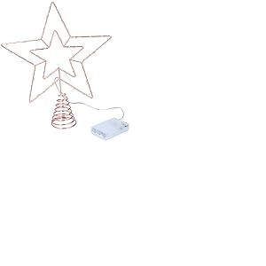 Arti Casa Etoile Sapin de Noel - Etoile de Noel - Cime de Sapin de Noel - Pointes de Sapin - Cimier Sapin de Noel LED - D&eacute;coration de No&euml;l - Sommet Sapin de Noel Rose Dor&eacute;