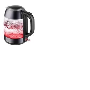 CONCEPT Hausgeräte RK4082 Bouilloire en verre avec filtre anticalcaire amovible 1,7 l 2200 W Acier inoxydable foncé/verre