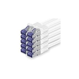 1aTTack.de 10x 2,0 M c&acirc;ble r&eacute;seau CAT7-10 Gigabit - C&acirc;ble patch RJ45 C&acirc;ble Ethernet (SFTP PIMF LSZH CU) - pour D19 DSL LAN Switch Modem Routeur Patch Panel CAT7 CAT6 CAT5 - blanc