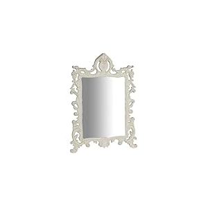 Biscottini Miroir Salle de Bain Cadre Baroque L85xPR9xH113,5 cm - Grand Miroir Mural - Miroir Mural Blanc - Miroir Mural Vintage