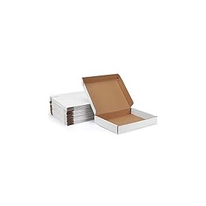EYMPEU Lot de 20 bo&icirc;tes d'exp&eacute;dition en carton ondul&eacute; blanc de 33 x 25 cm pour emballage, petite entreprise, litt&eacute;rature, courrier