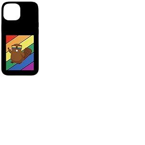 LGBTQ Drapeau Gay Pride Mois Rainbow Beaver avec Lunettes LGBT Coque pour iPhone 15