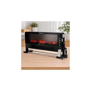 M Mimotec &ndash; Chauffage &Eacute;lectrique D&eacute;coratif Calls Noir 2000 W, Effet Flamme, Silencieux <60 dB, avec T&eacute;l&eacute;commande, Installation au Sol ou Murale, Usage Int&eacute;rieur