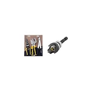 RHINO - Lot de 3 outils, Kit 3 pièces - Cisaille/Grignoteuse/Pince à sertir & wolfcraft 4055000 - Adaptateur de Vissage à Profondeur Limitée - Pour Plaques de Plâtre