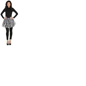 FIESTAS GUIRCA | Tutu Noir Toile d'Araign&eacute;e (40 cm) - Accessoire de Costume pour Femme - Id&eacute;al pour Halloween, F&ecirc;tes Costum&eacute;es et C&eacute;l&eacute;brations - Noir et Argent