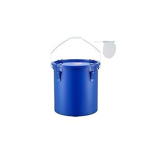 VEVOR Collecte Huile et Graisse Usag&eacute;es, 22,7 L, Fut de R&eacute;cup&eacute;ration d'Huile pour Friteuse en Acier au Carbone, R&eacute;cipient d'Huile avec Couvercle, Pinces de Verrouillage, Sac Filtrant pour Cuisine Bleu