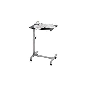 MEUBLE COSY Table de Lit pour Ordinateur Portable Hauteur Réglable Bout de canapé avec 4 roulettes Verrouillables Support PC pour Salon Bureau Chambre Bureau , Métal, Noir, 48x37x79 cm