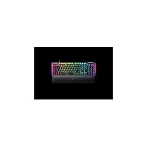 Razer BlackWidow V4 (Green Switch) – Clavier de Jeu mécanique Snap Tap (commutateurs mécaniques Clicky, 6 Touches Macro, Touches ABS doubleshot, Chrome RVB) QWERTZ Disposition Allemande | Noir