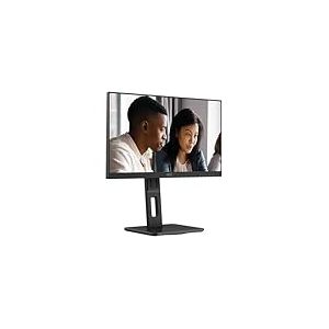 AOC 22E2UMF Écran Full HD 22" réglable en Hauteur avec Haut-parleurs, synchronisation adaptative (1920 x 1080, 75 Hz, 4 ms, VGA, HDMI, DP, concentrateur USB) Noir
