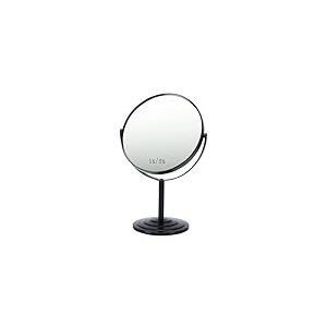 Schliersee Miroir de Maquillage grossissant x3 Double Face 17,8 cm, Miroir de Table grossissant x1/3x, Noir