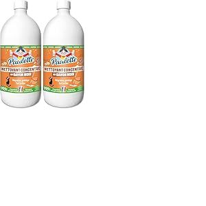 Paulette - Savon Noir Concentr&eacute; Fleur d'Oranger - Ultra-D&eacute;graissant M&eacute;nager aux Cristaux de Soude Multi-Surfaces Ecocert - Fabriqu&eacute; en France - 1 L (Lot de 2)