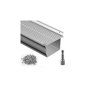 VEVOR Grille de Protection Gouttière 127 mm Pare-feuilles pour Gouttières Aluminium 52PCS Longueur Totale 63,4 m Trou 4 mm Épaisseur 0,5 mm Protège-gouttière Anti-feuille pour Tout Type Toit Gouttière