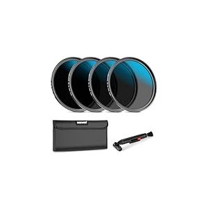 NEEWER Ensemble de filtres d'objectif ND 82mm, ND16/ND32/ND64/ND1000, stylo de nettoyage d'objectif, pochette de filtre,kit d'accessoires de filtre HD compatible avec Canon Nikon Sony objectifs Cam&eacute;ra