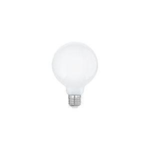 Eglo ampoule LED E27 à intensité variable, lampe globe à économie d'énergie de classe énergétique A, 7,2 watts, 1521 lumens, blanc chaud, 2700 Kelvin, G95, verre dépoli blanc, Ø 9,5 cm