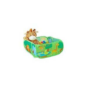 Relaxdays, vert Piscine, 50 balles, tente jeu, boules, Pop up intérieur jungle animaux HxlxP: 34 x 71 x 71 cm, 10028882