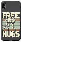 Bague de Lutte r&eacute;tro Style Vintage Free Hugs Wrestlers Coque pour iPhone XS Max