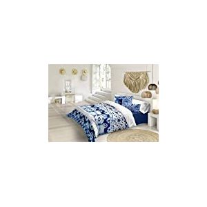 NATURALS Housse de Couette 180 cm Bleu