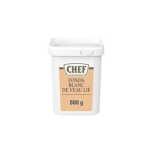 CHEF Fonds Blanc de Veau Li&eacute; D&eacute;shydrat&eacute; - Go&ucirc;t de Viande Veau - Velout&eacute; et Sauce Blanche - Gain de Temps en Cuisine - Aide Culinaire, Fonds, Fumet - Bo&icirc;te de 800g pour 20L &agrave; 40L