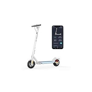 M MEGAWHEELS Trottinette Électrique Adulte, Autonomie 30-35KM, Vitesse Maximale 25KM/H, 9" Pneus, Moteur 350 W, Charge maximale 120KG, APP Contrôle, Pliable et Portable A5 Blanc