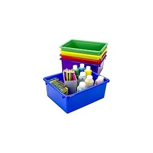 Storex Lot de 5 Plateaux de Rangement, Format Lettre, 25,4 x 33 x 12,7 cm, Couleurs Assorties, 62530U05C