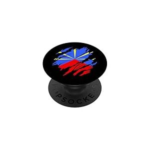 Drapeau &Icirc;le de la R&eacute;union R&eacute;unionnais R&eacute;unionnaise Vintage PopSockets PopGrip Adh&eacute;sif