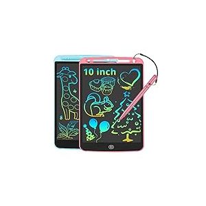 JOEAIS Tablette Dessin Enfant 2 Pack, Tablette Graphique De 10 Pouces pour Enfants, Jeux Ardoise Magique Cadeaux Parfaits pour Les Gar&ccedil;Ons Et Les Filles 3 4 5 6 7 8 9 10 11 12 Ans (Rose + Bleu)