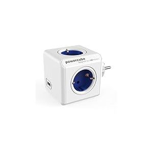 allocacoc Power Cube 1202BL/DEOUPC Chargeur extendeur pour Smartphone/Tablette USB 2.1 Bleu/Blanc