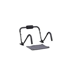 Relaxdays AB Roller Trainer Fitness avec socle appareil d’entraînement maison muscles abdominaux Crunch trainer HxlxP: 50 x 60 x 50 cm, noir