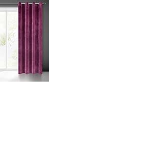 Eurofirany Villa Rideau en Velours Doux avec Oeillets-1 pièce élégant de qualité supérieure pour Chambre à Coucher, Salon, Velvet, Polyester, Mauve Foncé, 140x250 cm