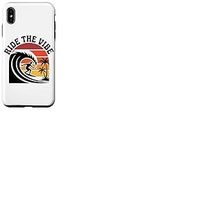 Chemise Ride The Vibe T-Shirt Graphique Cool Retro Surf Wave Sunset Coque pour iPhone XS Max